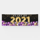 Banderoles Classe de Parties scintillant d'or pourpre de 2021 (Horizontal)