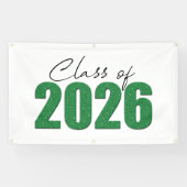 Banderoles Classe de Parties scintillant verte de 2026 (Horizontal)