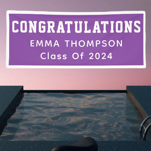 Banderoles Classe De Purple Rétro De 2024 Graduation