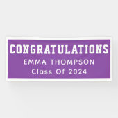 Banderoles Classe De Purple Rétro De 2024 Graduation (Horizontal)