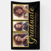 Banderoles Classe d'or noir de 2024 - Diplôme photo (Vertical)