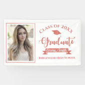 Banderoles Classe D'Or Rose De 2024 De Mets Faux (Horizontal)