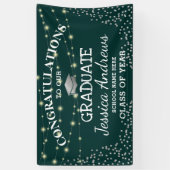 Banderoles Classe élégante Green & Sliver de 2025 Graduation (Vertical)