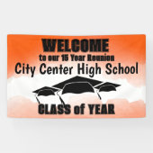 Banderoles Classe frontière Orange Aquarelle Bienvenue (Horizontal)