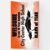 Banderoles Classe frontière Orange Aquarelle Bienvenue (Vertical)