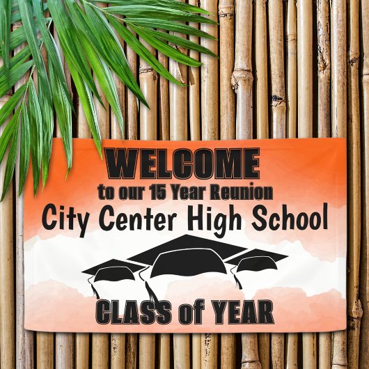 Banderoles Classe frontière Orange Aquarelle Bienvenue