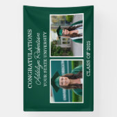Banderoles Classe Green White 2-Photo de 2025 Graduate (Verticale)