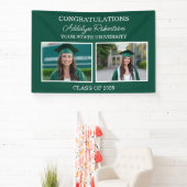 Banderoles Classe Green White 2-Photo de 2025 Graduate (Insitu)