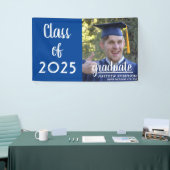 Banderoles Classe moderne de 2025 Graduation Blue Photo (Salon professionnel)