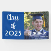 Banderoles Classe moderne de 2025 Graduation Blue Photo (Horizontal)