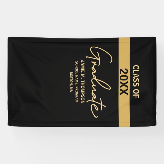 Banderoles Classe noire Année Diplôme d'études supérieures (Horizontal)