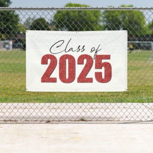 Banderoles Classe Parties scintillant rouge de 2025