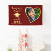 Banderoles Classe photo 2025 Maroon Red and Gold Graduation (En situation)