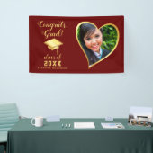 Banderoles Classe photo 2025 Maroon Red and Gold Graduation (Salon professionnel)