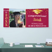 Banderoles Classe Photo De Graduation Maroon & Gold De 2025 (Salon professionnel)