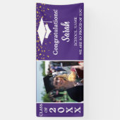Banderoles Classe Photo De Graduation Purple & Blanc De 2025 (Vertical)
