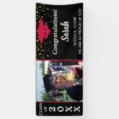 Banderoles Classe Photo De Graduation Rouge Et Noir De 2025 (Vertical)