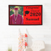 Banderoles Classe photo Red Black One de 2024 Graduation (En situation)