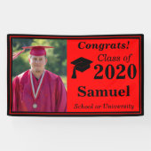 Banderoles Classe photo Red Black One de 2024 Graduation (Horizontal)