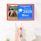 Banderoles Classe photo Rouge Blanc Bleu One de 2024 Graduati (En situation)