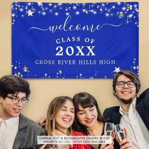 Banderoles Classe Réunion Bienvenue Royal Blue Stars Lumières