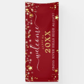 Banderoles Classe Reunion Welcome Red Gold Stars (Vertical)