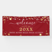 Banderoles Classe Reunion Welcome Red Gold Stars (Horizontal)