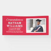 Banderoles Classe rouge moderne de 2025 Photo de graduation p (Horizontal)