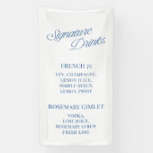 Banderoles Classic Blue Script Wedding Signature Drinks (Verticale)