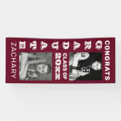 Banderoles Classic Bold Photo Maroon Graduation (Horizontal)