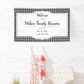 Banderoles Classic Buffalo Plaid Check Black White Event (En situation)