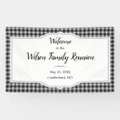 Banderoles Classic Buffalo Plaid Check Black White Event (Horizontal)