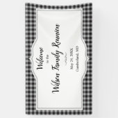 Banderoles Classic Buffalo Plaid Check Black White Event (Vertical)