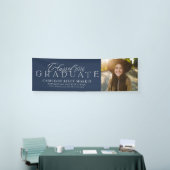 Banderoles Classic class of 2025 navy graduation photo banniè (Salon professionnel)