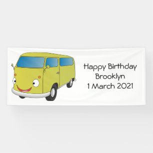 Banderoles Classic lime green van cartoon