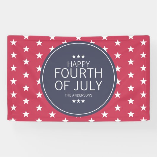 Banderoles Classic Red Stars Quart juillet Fête de l'Indépend (Horizontal)