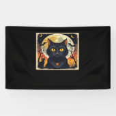 Banderoles Classique Rétro Chat Noir Halloween T-Shirt Classi (Horizontal)