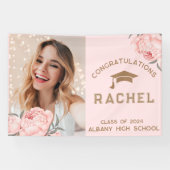 Banderoles Classy Blush Rose Floral Graduate Party (Horizontal)