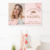 Banderoles Classy Blush Rose Floral Graduate Party (Insitu)