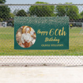 Banderoles Classy Elegant 60e Anniversaire Green Gold Parties (En situation)