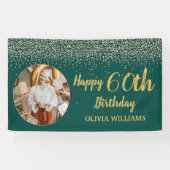 Banderoles Classy Elegant 60e Anniversaire Green Gold Parties (Horizontal)