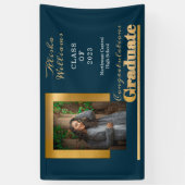 Banderoles Classy Elegant Gold Text Graduate Photo (Vertical)