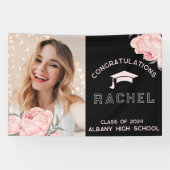 Banderoles Classy Rose Floral Graduate Party (Horizontal)