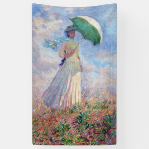 Banderoles Claude Monet - Femme avec un parasol face à droite