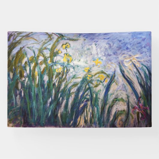 Banderoles Claude Monet - Iris jaunes et violets (Horizontal)