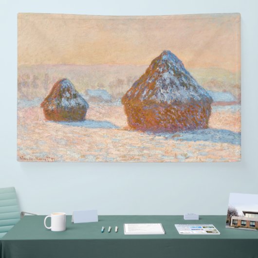 Banderoles Claude Monet - Piles à roues, Effet neige, Matin (Salon professionnel)
