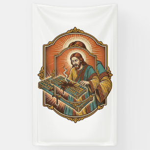 Banderoles Clavier Mécanique Jésus Café Renversé Technologie