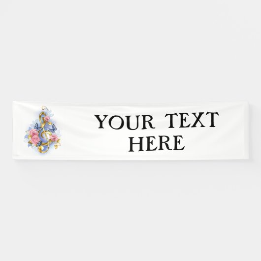 Banderoles Clé de fer avec roses roses roses (Horizontal)