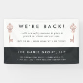 Banderoles Clé vintage | Réouverture de l'entreprise immobili (Horizontal)