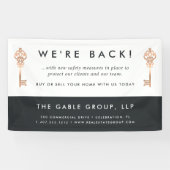 Banderoles Clé vintage | Réouverture de l'entreprise immobili (Horizontal)